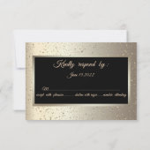 グリッター卒業帽、コンフェッティとシャンパンの卒業祝い 出欠カード (裏面)