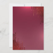 グリッター卒業帽、赤いドリップ 赤い卒業 招待状 (裏面)