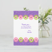 グリッター及びフラワー・ガールの誕生日は感謝していしています サンキューカード (スタンド正面)