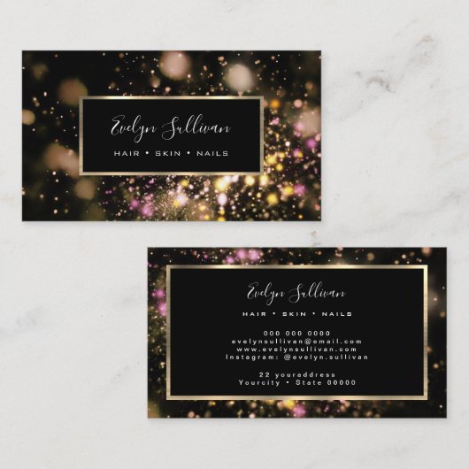 グリッター及び照明の名刺 名刺 (正面/裏面)