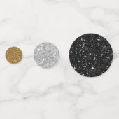 グリッター及び/又は金属ミックス金ゴールド銀ブラック コンフェッティ (裏面)