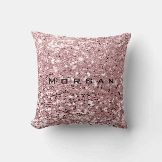 グリッター名ファッションシークインピンク赤面粉末バラ クッション (正面)