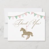 グリッター回転木馬馬 |ありがとうございます サンキューカード (正面)
