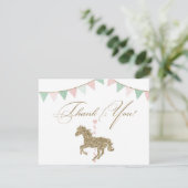 グリッター回転木馬馬 |ありがとうございます サンキューカード (スタンド正面)