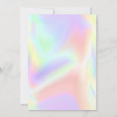 グリッター城バラホログラフィックベビーシャワー 招待状 (裏面)