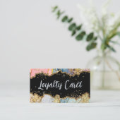 グリッター大理石抽象芸術モダンQRコード ロイヤリティカード (スタンド正面)