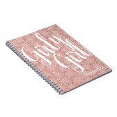 グリッター女の子らしい女の子水玉模様名赤面ピンク ノートブック (右側)