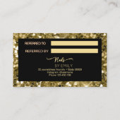 グリッター女性手ネイルサロン紹介カード ロイヤリティカード (裏面)