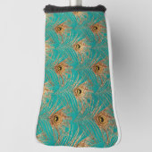 グリッター孔雀の羽のパターン ゴルフヘッドカバー (回転90)