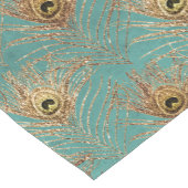 グリッター孔雀の羽のパターン ショートテーブルランナー (コーナー)