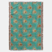 グリッター孔雀の羽のパターン スローブランケット (正面縦)