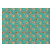 グリッター孔雀の羽のパターン テーブルクロス (正面(横))