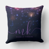 グリッター宇宙銀河系スモダンクリプトモノグラム クッション (裏面)