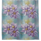 グリッター嵐ファンタジー花 シャワーカーテン (正面)