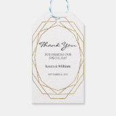 グリッター幾何モダン結婚式の引き出物 ギフトタグ (裏面)