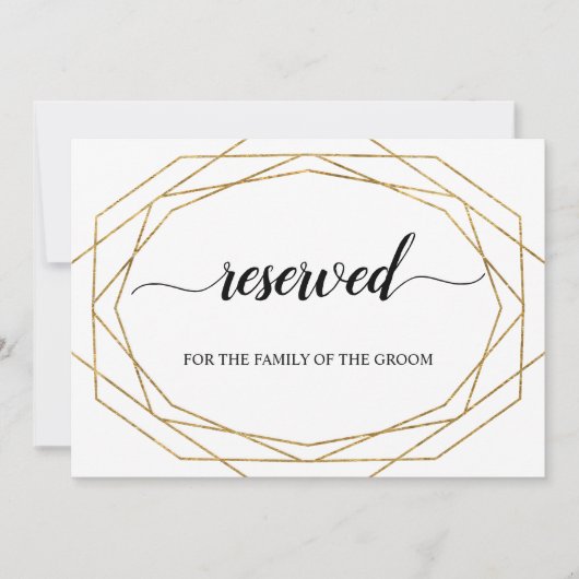 グリッター幾何学枠書記名引留記号 招待状 (正面)