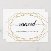 グリッター幾何学枠書記名引留記号 招待状 (正面/裏面)