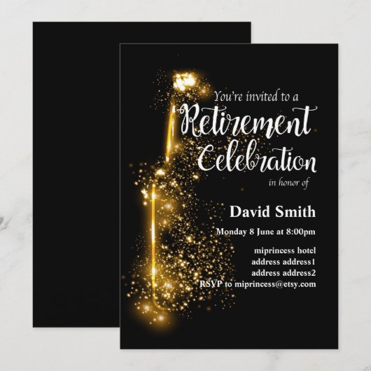 グリッター引退祝賀会の招待状 招待状 (正面/裏面)