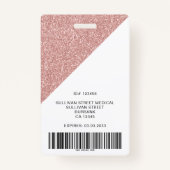 グリッター従業員フォトロゴバーコード名 バッジ (裏面)