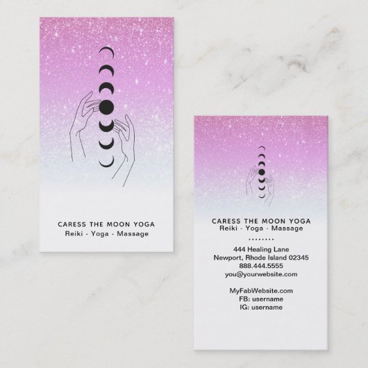 *~*グリッター愛撫ムーンフェイズ – 手の天 名刺 (正面/裏面)