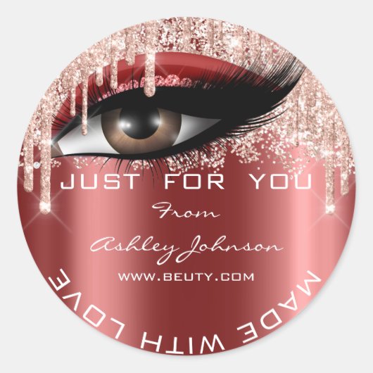 グリッター感謝していまつ毛バララブメイド ラウンドシール (正面)