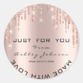 グリッター感謝していラヴィーバラ金ゴールドメイド ラウンドシール (正面)