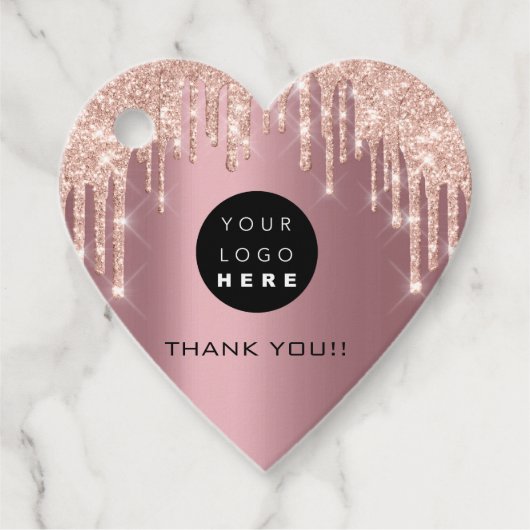 グリッター感謝していロゴバラドライブ名ピンク フェイバータグ (正面)
