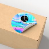 グリッター感謝していロゴ愛滴付き自筆証書 ラウンドシール