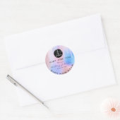 グリッター感謝していロゴ自筆製ブルーバラ ラウンドシール (封筒)