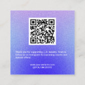 グリッター手作モダンりジュエリーネックレスディスプレイ スクエア名刺 (裏面)