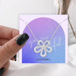 グリッター手作モダンりジュエリーネックレスディスプレイ スクエア名刺