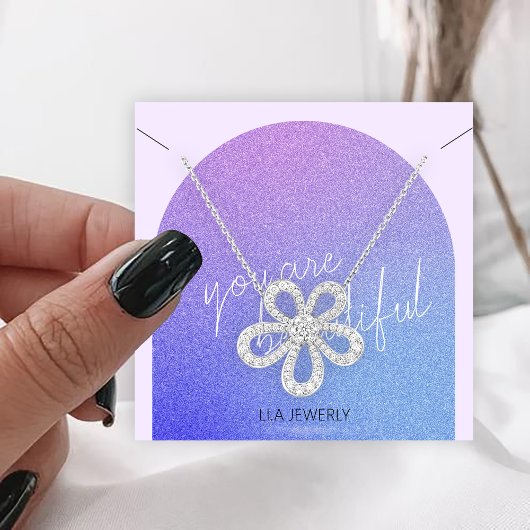 グリッター手作モダンりジュエリーネックレスディスプレイ スクエア名刺