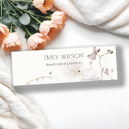 グリッター押し花イヤリングスタッドディスプレイ スキニー名刺