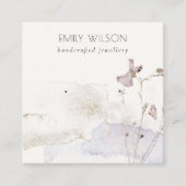 グリッター押し花イヤリングスタッドディスプレイ スクエア名刺 (正面)