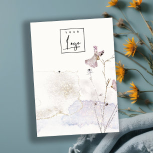 グリッター押し花イヤリングロゴ表示 名刺