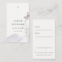 グリッター押し花ミニマルシンプルラベル 名刺