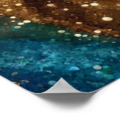 グリッター抽象芸術ピンクアートポスター ポスター (角)