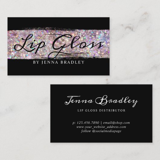 グリッター抽象芸術メイクリップグロスシスタイリッシュック 名刺 (正面/裏面)