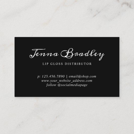 グリッター抽象芸術メイクリップグロスシスタイリッシュック 名刺 (裏面)