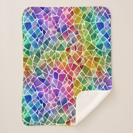 グリッター抽象芸術幾何八角形 シェルパブランケット (正面)