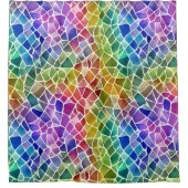 グリッター抽象芸術幾何八角形 シャワーカーテン (正面)