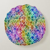 グリッター抽象芸術幾何八角形 ラウンドクッション (裏面)