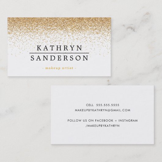グリッター散スタイリッシュ散グラマラス金ゴールドブラック 名刺 (正面/裏面)