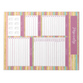 グリッター数々のカラーの毎日プランナースケジュール ノートパッド (正面)