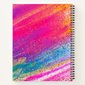 グリッター数々のカラーレインボーカラフルピンクノート ノートブック (裏面)