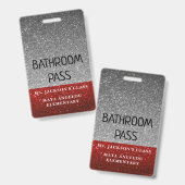 グリッター新学期カラーズバスルームホールパス バッジ (正面＆裏面)