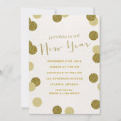 グリッター新年のイブパーティの招待状 招待状 (正面)