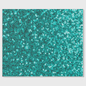 グリッター明るいターコイズ組織 ラッピングペーパー (フラット)