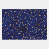 グリッター星オングランジ紙 ラッピングペーパーシート (正面3)