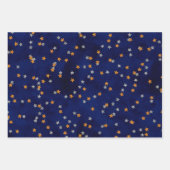 グリッター星オングランジ紙 ラッピングペーパーシート (正面2)